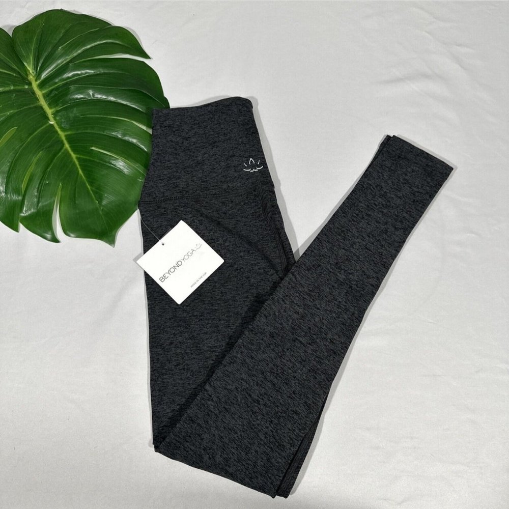 NWT Beyond Yoga [ XS ] Spacedye Take Me Higher Long‎ Legging Black/Charcoal